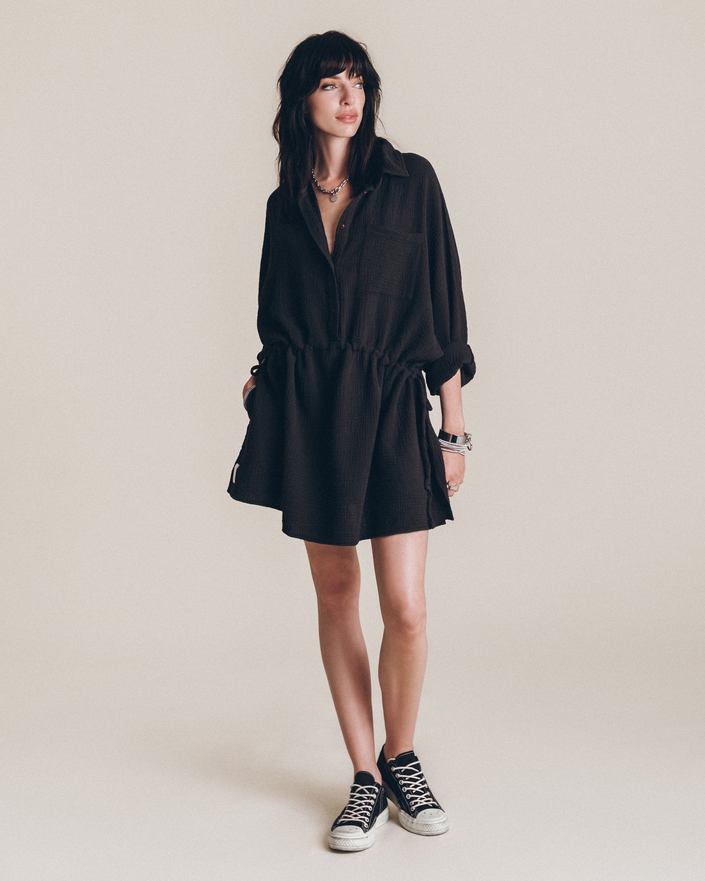 The Charcoal Shirt Dress – MIKUTA